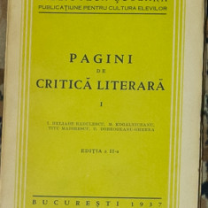 Pagini de critică literară 1937 Heliade-Rădulescu Kogălniceanu Maiorescu Gherea