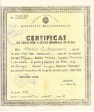 QW13 13 - 1965 - certificat de absolvire a scolii generale de 8 ani - RPR, Romania de la 1950, Documente