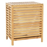 Cumpara ieftin Cos de rufe bambus natur si textil alb Menork 50x35x60 cm