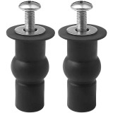 Set 2 suruburi pentru fixare capac de toaleta, universale, otel inoxidabil cauciuc, 48 mm, negru