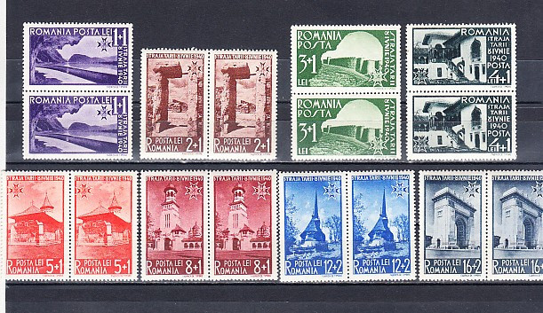 M1 TX7 7 - 1940 - Straja tarii - vederi - perechi de cate doua timbre