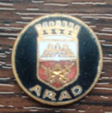 INSIGNA (PIN) DIN PERIOADA COMUNISTA, ORASUL ARAD, INSIGNA NETERMINATA, Romania de la 1950