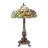 Lampa mare Tiffany de masa cu decoratiuni colorate TA-139, Veioze