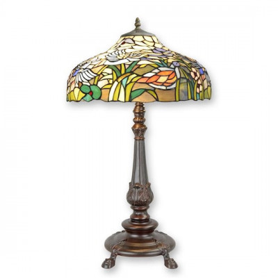 Lampa mare Tiffany de masa cu decoratiuni colorate TA-139 foto