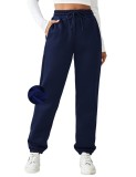Pantaloni de jogging cu talie &icirc;naltă pentru femei, pantaloni de alergare, largi, pentru yoga și fitness &ndash; Navy M