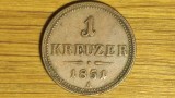 R08 Austria Imperiu Habsburgic -moneda de colectie- 1 kreuzer 1851 A - impecabila !, Europa