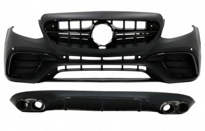 Bara Fata cu Difuzor si Ornamente Tobe Mercedes E-Class C238 A238 (2016-up) E63 Design Negru Performance AutoTuning foto