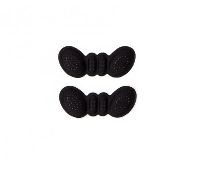 Set 2 branturi adezive pentru calcaie, spuma si poliester, 9.5 x 4 cm, grosime 6 mm, negru foto