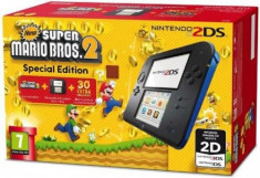 Consola Nintendo 2DS Special Edition black / blue + joc New Super Mario Bros 2 foto