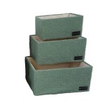 Cumpara ieftin Set 3 cosuri depozitare textil verde 30 x 20 x 15 cm, 35 x 25 x 17 cm, 40 x 30 x 20 cm