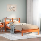 VidaXL Pat bibliotecă fără saltea maro ceruit 75x190 cm lemn masiv pin 855737