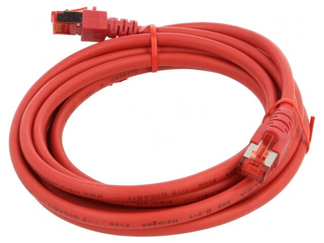 Patch Cord S/FTP Cat6 LSZH Roșu 3m 27AWG