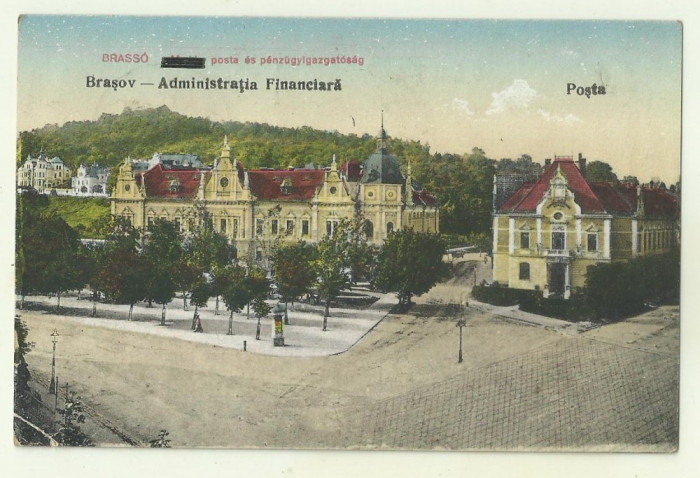 cp Brasov : Administratia Financiara - Posta, circulata 1927, timbre