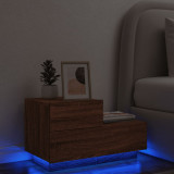 Noptiera cu lumini LED, stejar maro, 70x36x40,5 cm GartenMobel Dekor, vidaXL