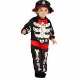 Costum de carnaval - Schelet Ziua Mortilor 12-24 luni (max 86 cm)