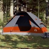 Cort Familie Gossi Cupola 6 Persoane, Gri/Portocaliu, Impermeabil, Poliester, Fibra sticla, Camping, Pescuit