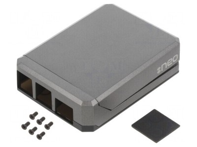 Carcasă Aluminiu Gri pentru Raspberry Pi 4 B foto