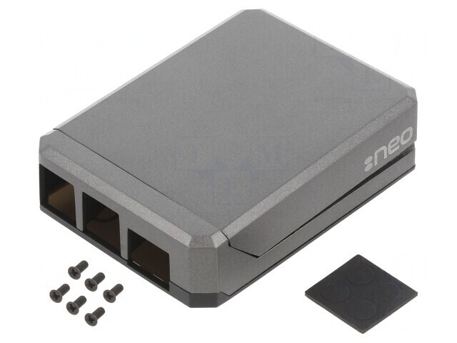 Carcasă Aluminiu Gri pentru Raspberry Pi 4 B