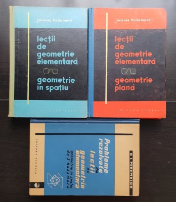 Lecții de geometrie elementară (2 vol.): Geometrie plană*Geometrie &amp;icirc;n spațiu-Jacques Hadamard+Probleme rezolvate din lecții de geometrie...Perepiolkin foto