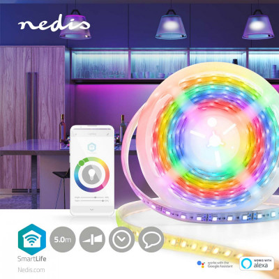 Banda LED Smart Wi-Fi RGB 700lm IP65 5m Nedis foto