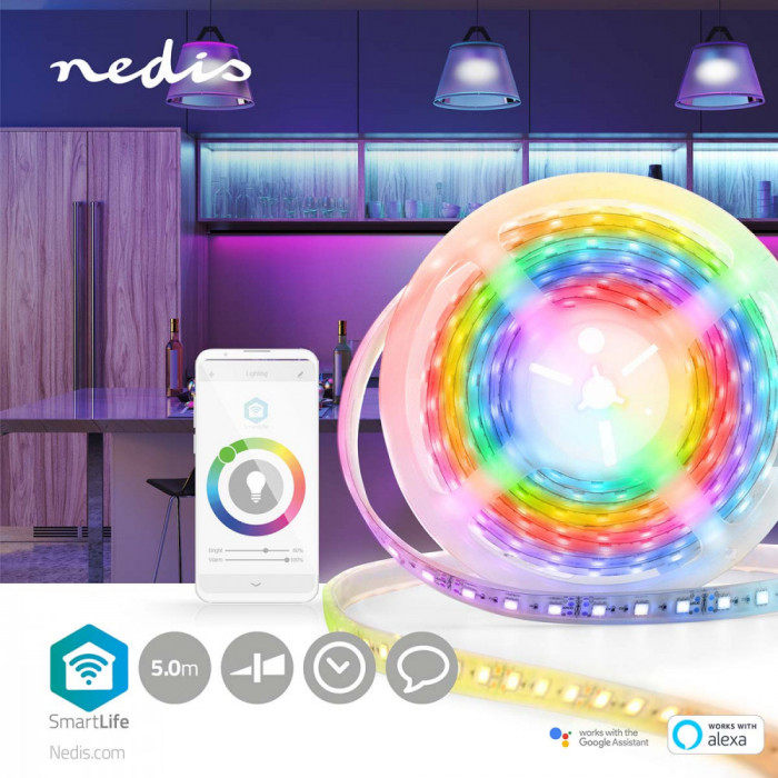 Banda LED Smart Wi-Fi RGB 700lm IP65 5m Nedis