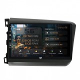 Navigatie Honda Civic (2012-2015) 6GB RAM Android 13 Octacore Slot Sim 4G DSP GPS Wi-FI Carplay Android Auto USB Bluetooth Waze Touchscreen 9 Inch