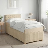 Cumpara ieftin Pat boxspring cu saltea cu headboard Crem 80 x 200 cm Tesatura