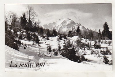 bnk cp Felicitare - Peisaj de iarna - circulata 1971 foto