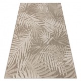 Covor sisal Floorlux 20504 Frunze gri si şampanie Junglă, 80x150 cm