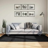 vidaXL Covor pufos &quot;PAMPLONA&quot; cu fire &icirc;nalte, negru modern, 140x200 cm