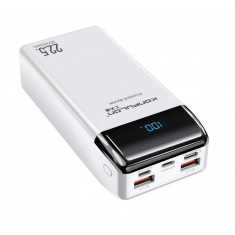 Acumulator extern 30000mAh alb Konfulon P30Q-WHT, 2 iesiri USB + 1 iesire Type C, functie PD