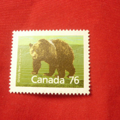 Timbru Canada 1989 - Fauna - Urs Grizzly , 76C fara guma