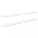 Rafturi de perete, 4 buc., alb extralucios, 120x23,5x3,8 cm MDF