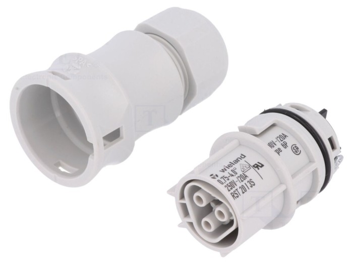 Conector circular mamă 3 PIN 20A