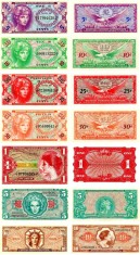 REPRODUCERI lot de 7 bancnote serie 641 MILITARY PAYMENT CERTIFICATES