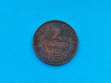 2 Centimes 1912 Franta-mai Rar !-patina-arata bine in realitate, Europa