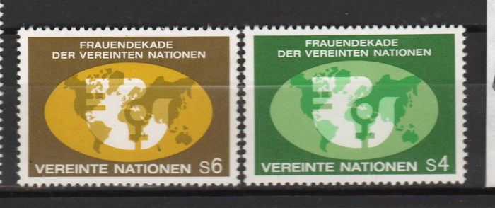 TIMBRE 142 6, ONU, VIENA, 1980, ZIUA INTERNATIONALA A FEMEII.