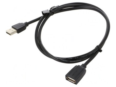 Cablu USB 2.0 USB A la USB A 1m Negru foto