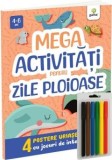 Cumpara ieftin GAMA, Mega Activitati Pentru Zile Ploioase, set 4 postere, 6 carioci, dimensiune A2