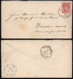 Austria 1884 Postal History Rare Cover Tenschen to Dresden Germany DB.349