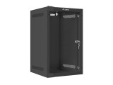 Dulap rack 10 perete 9U 280x310 (flat pack) cu usa din sticla, negru
