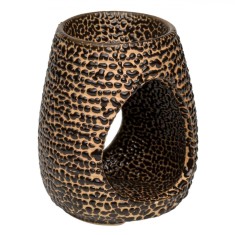 Suport Ulei Parfumat Ceramic, Negru Auriu, Diametru 6.5x8.5cm
