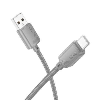 Hoco Cablu USB-A la Type-C X113, 3A, 1m, Gri foto