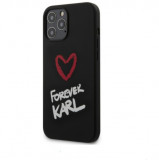 Husa Originala Karl Lagerfeld iPhone 12 Pro Max - KLHCP12LSILKRBK, Negru, Silicon