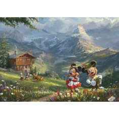 Puzzle 1000 piese - Thomas Kinkade - Mickey and Minnie in the Alps | Schmidt