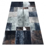 Covor PATCHWORK 21719 negru - Piele de vaca, 160x230 cm