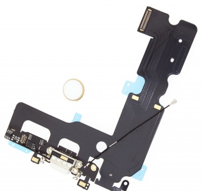 Banda pentru incarcare iPhone 7 Plus, New Solution Charging Dock Flex Cable with Home Button Return, Gold foto