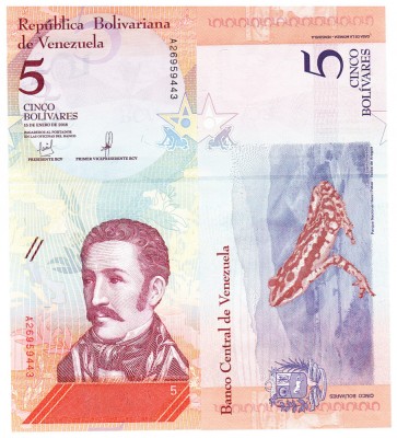 Venezuela 5 Bolivares 2018 P-102 UNC foto