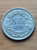 Moneda Elvetia 1/2 Franc 1970, Europa