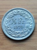 Moneda Elvetia 1/2 Franc 1970